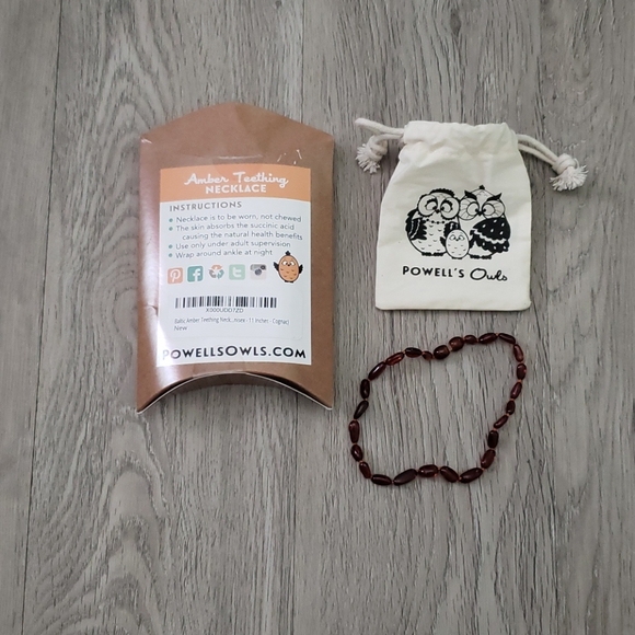 powell's owls amber teething necklace